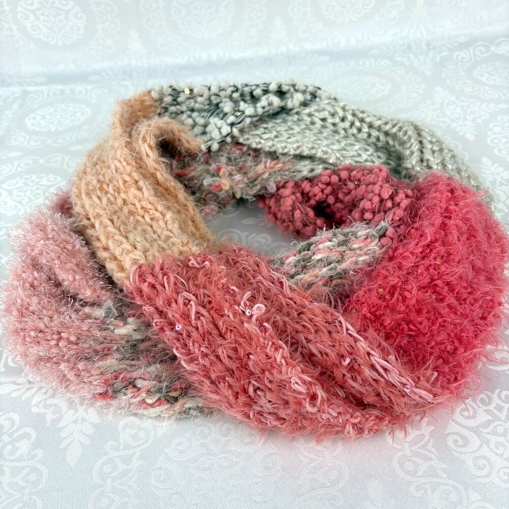 Y2K Scarf Chunky Knit Pink Kawaii Girly Coquette Balletcore Winter Apres Ski